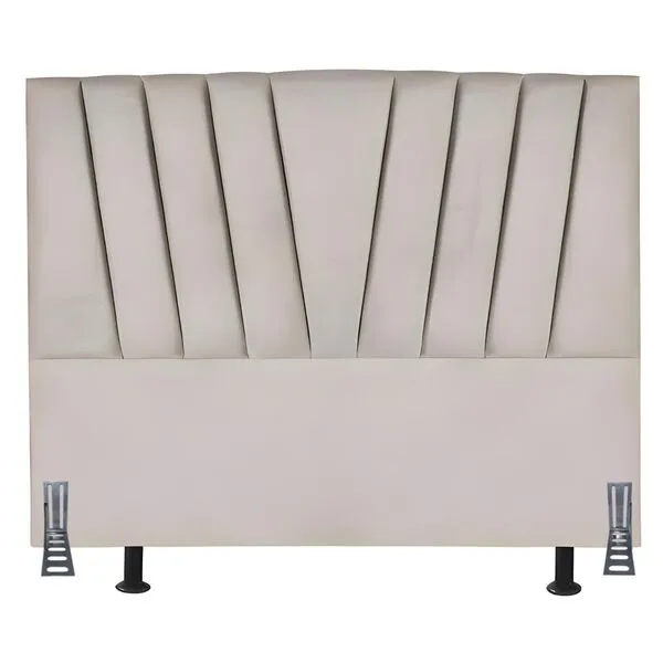 Cabeceira Cama Box Casal 140 Cm Safira Em Linho Com Frame...