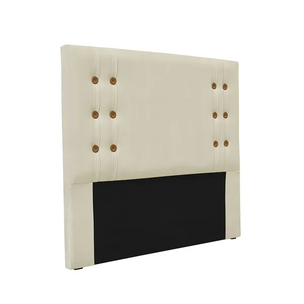 Cabeceira Cama Box Casal 140cm E Recamier Gênova Veludo Bege
