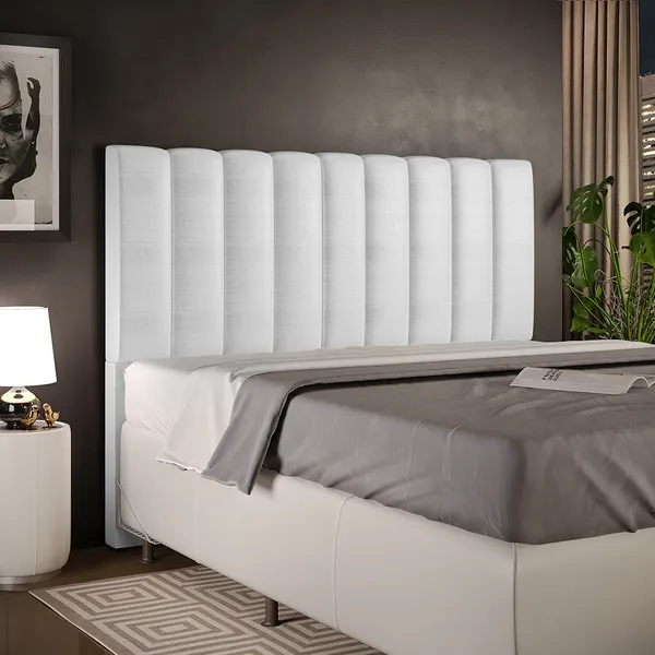 Cabeceira Cama Box Casal King 195 Cm Dália W01 Facto Cinz...