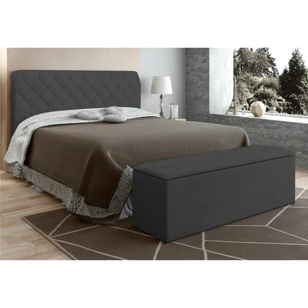Cabeceira Cama Box Casal Queen 160cm Com Calçadeira Baú P...
