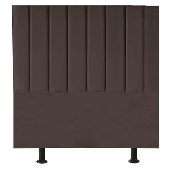 Cabeceira Estofada Cama Box Casal 140 Cm Alice Suede Marrom