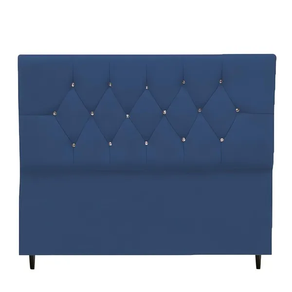 Cabeceira Estofada Cama Box Casal 140 Cm Suede Ayla Azul ...