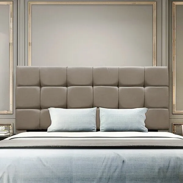Cabeceira Estofada Cama Box Casal 160 Cm Ananda Suede Cappuc