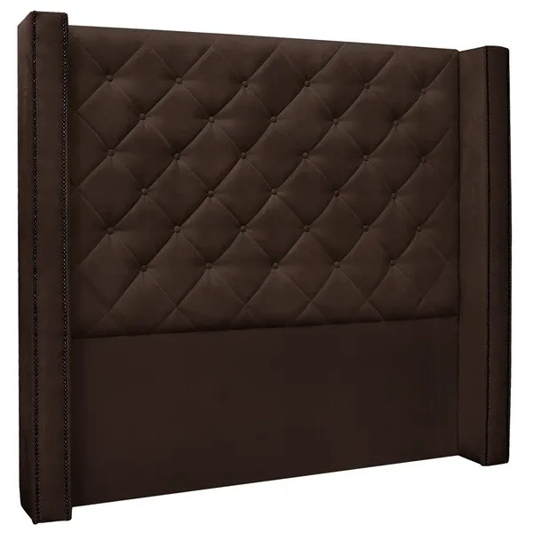 Cabeceira Estofada Cama Box Casal Alteza 140cm Suede Café...