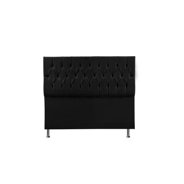 Cabeceira Madrid 1,40 Cm Para Cama Box Casal Suede Preto