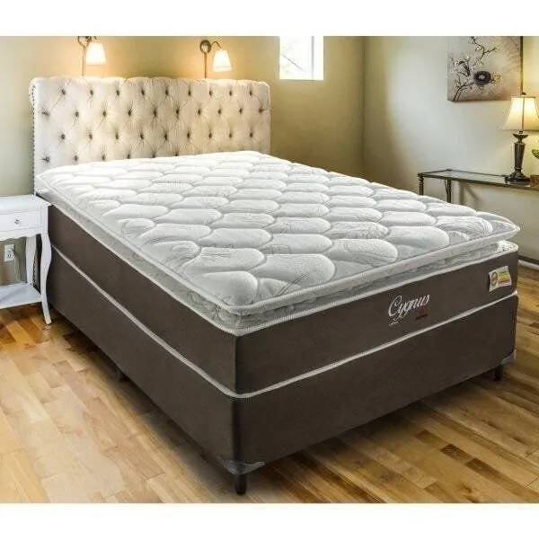 Cama Box Casal 138x188x59cm Latex Cygnus Montreal Branco/...