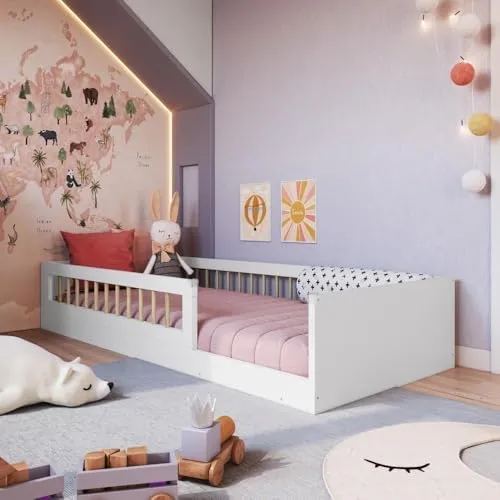 Cama Infantil de Chão Montessoriana de Solteiro para Meni...
