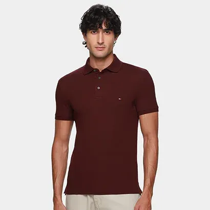 Camisa Polo Slim Tommy Hilfiger Casual Masculina - Masculino