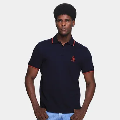 Camisa Polo Tommy Hilfiger Holiday Crest Masculina - Masc...