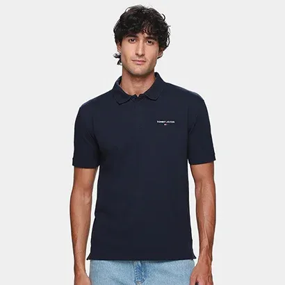 Camisa Polo Tommy Jeans Linear Masculina - Masculino