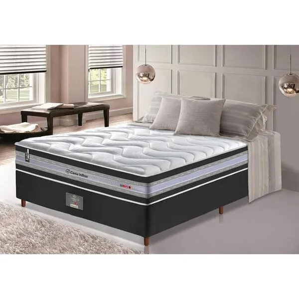 Conjunto Cama Box Casal De Molas Ensacadas D33 Cama Inbox...