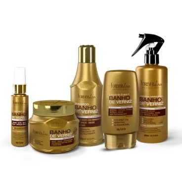 Kit Banho de Verniz Forever Liss Shampoo Máscara Condicionador