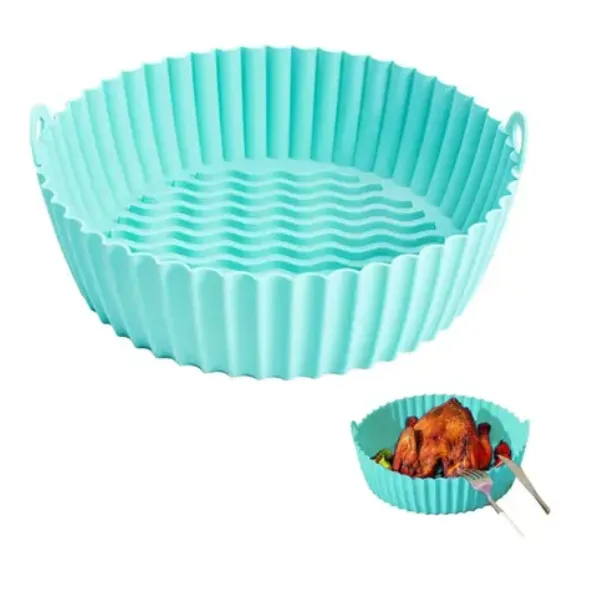 Forma De Silicone Redonda P/ Air Fryer Praticidade Na Coz...