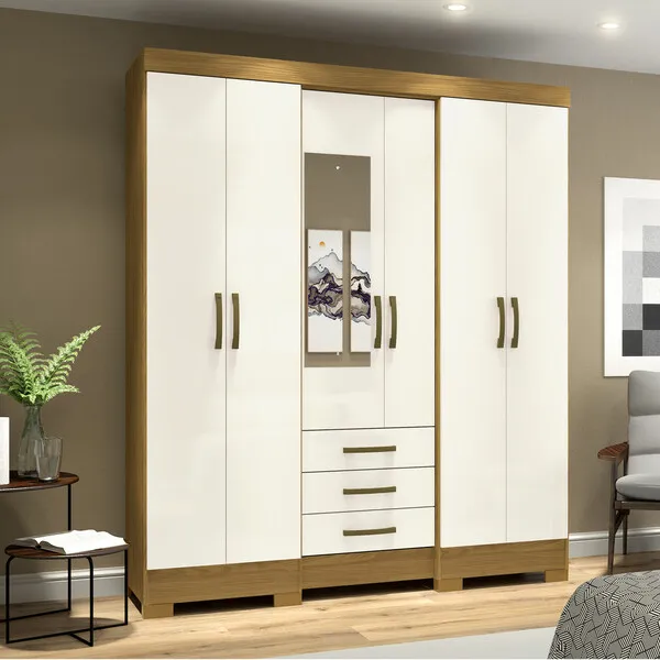Guarda Roupa Casal 06 Portas 03 Gavetas Mentor Henn