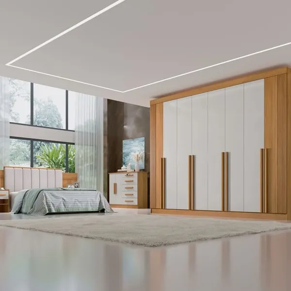 Guarda Roupa Casal 100% Mdf 8 Gavetas - Daymont-cinamomo/off