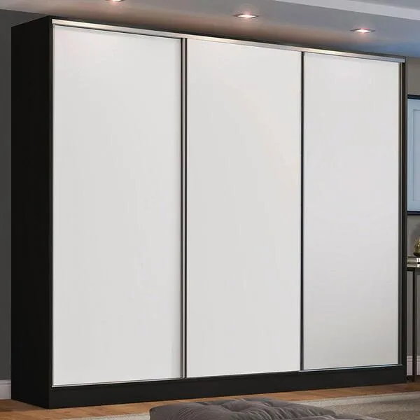 Guarda Roupa Casal 100% Mdf Madesa Zurique 3 Portas De Co...