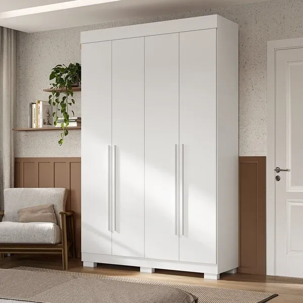 Guarda-roupa Casal 4 Portas 133cm Willow Espresso Móveis ...