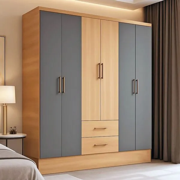 Guarda Roupa Casal 6 Portas 2 Gavetas 8 Prateleiras 1 Cab...