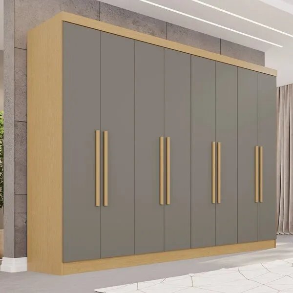 Guarda-roupa Casal 8 Portas 4 Gavetas França Jequitibá/gr...