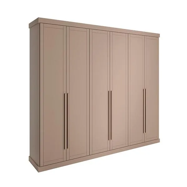Guarda-roupa Casal Capri 6 Portas 6 Gavetas Freijó E Titânio