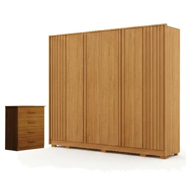 Guarda Roupa Casal Evo 6 Portas Cinamomo Com Cômoda Rubi ...
