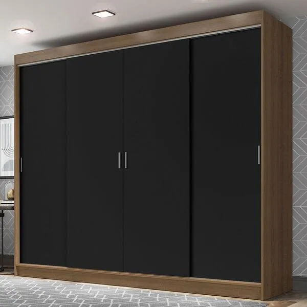 Guarda-roupa Casal Madesa Austin 4 Portas De Correr 3 Gav...