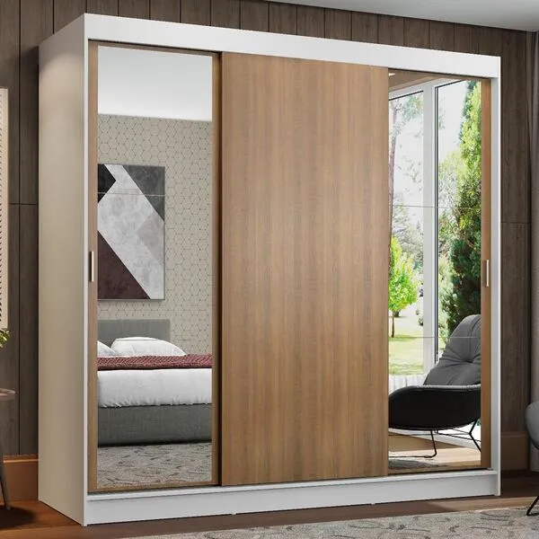 Guarda-roupa Casal Madesa Reno 3 Portas De Correr Com Esp...