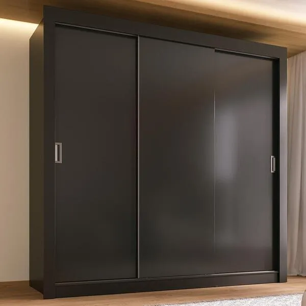 Guarda-roupa Casal Multimóveis Barcelona 3 Portas De Corr...