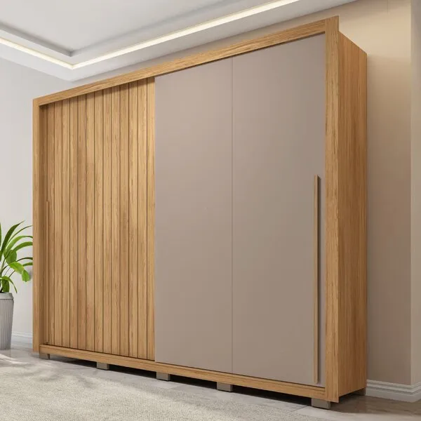 Guarda Roupa Casal Ripado 2 Portas E 4 Gavetas Suburban Gold