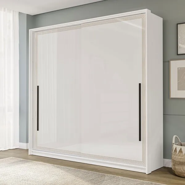 Guarda-roupa Casal Valência 2 Portas 2 Gavetas Branco - P...