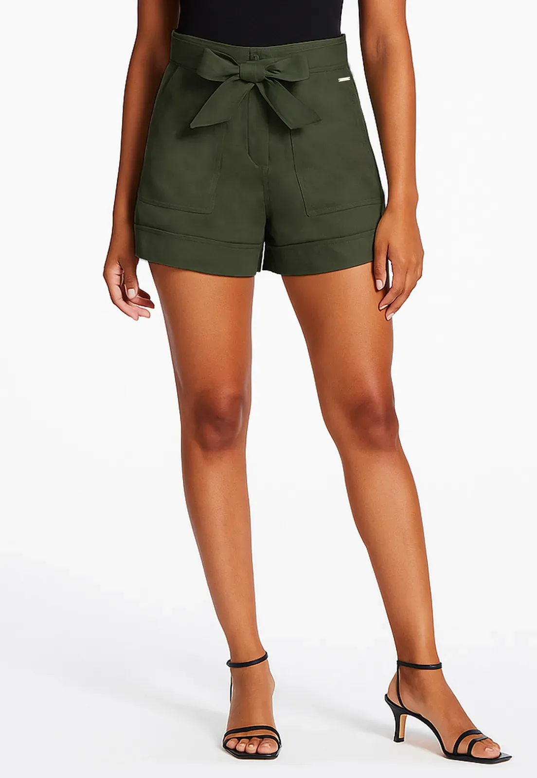 Short Guess Faixa Lyocel Verde Escuro Feminino