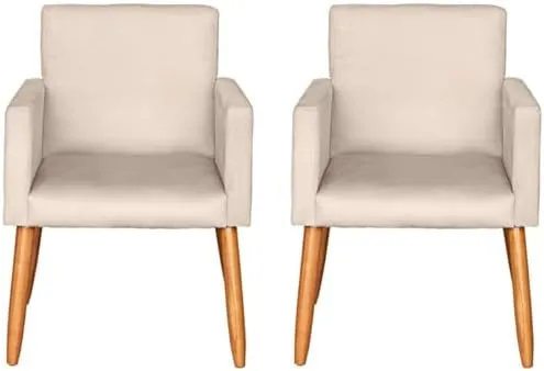 Kit 2 Poltronas Cadeira Decorativa para Sala de estar Cad...