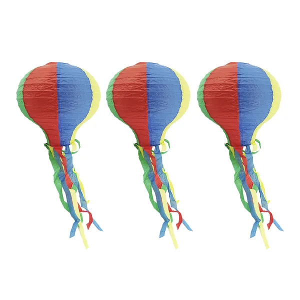 Kit 3 Balão Festa Junina Arredondado Colorido 25cm