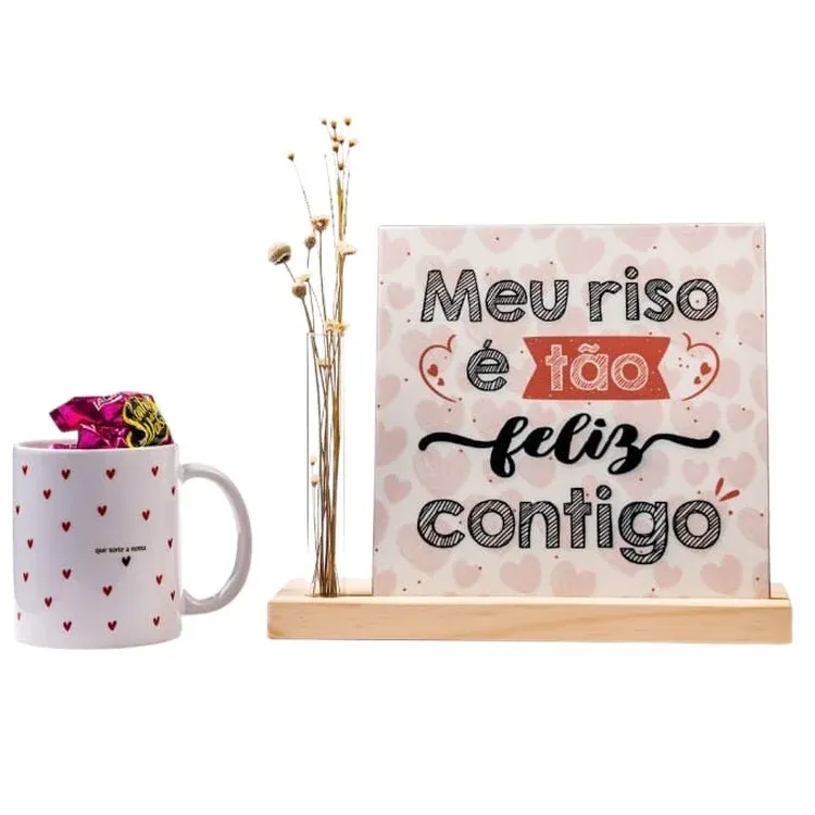Kit Dia dos namorados Meu Riso é Tão Feliz Contigo