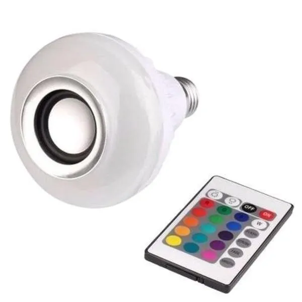 Lâmpada Led Caixa De Som Bluetooth Musical Com Controle Rgb