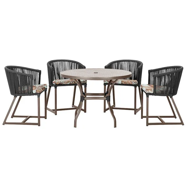 Mesa Com 4 Cadeiras De Jantar Roma 100cm E Noronha Em Alu...
