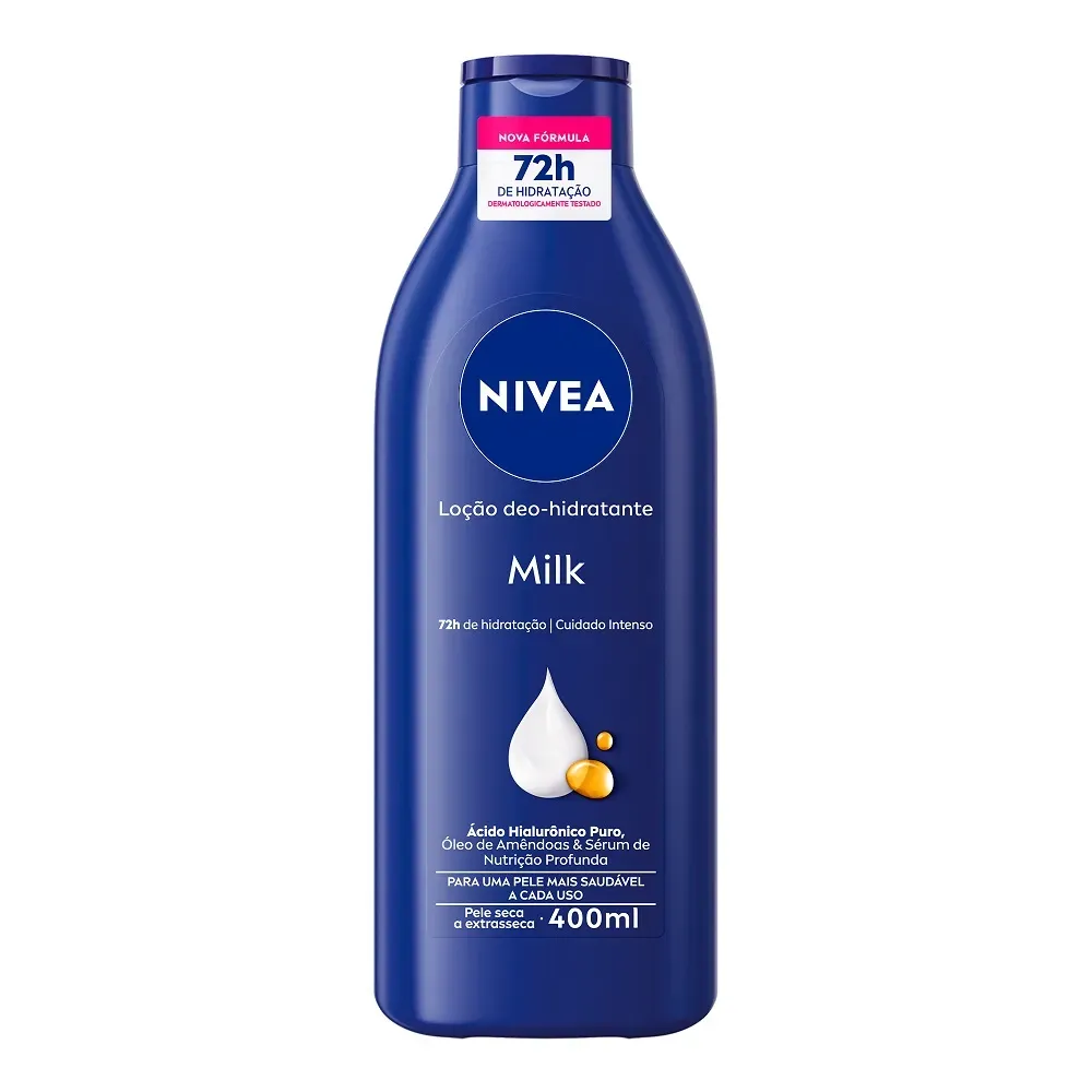 Loção Hidratante Nivea Milk 400ml com Ácido Hialurônico