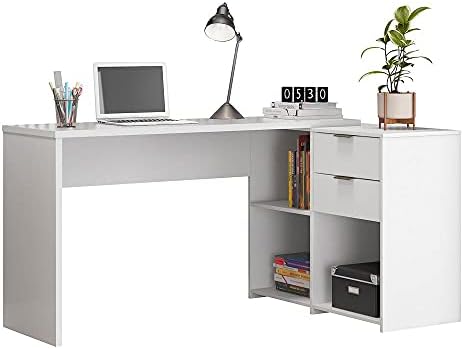 Mesa de Canto Escrivaninha em L Notavel com 2 Gavetas 3 P...