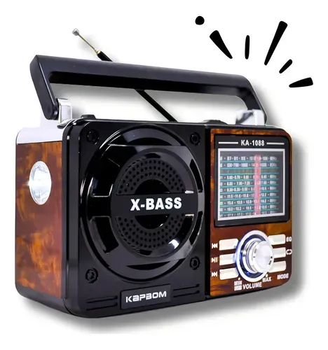 Rádio Retrô Vintage com Bluetooth 5.0 e 40 Horas de Autonomia