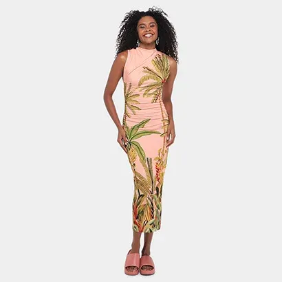 Vestido Farm Midi Jeri - Feminino