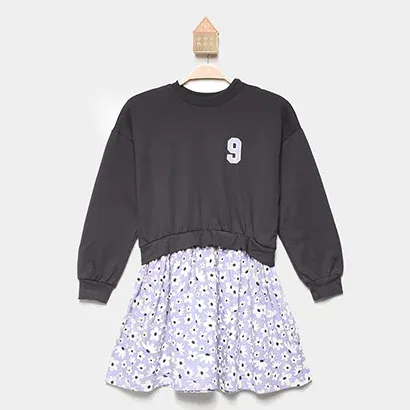 Vestido Infantil Manga Longa Hering Lovely - Feminino
